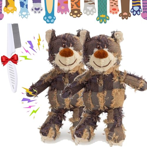 Shafaja Petsboro Robust Bear, 2 Pcs Large Robust Bear Dog Toy, Indestructible Dog Toy, Durable Dog Toys for Aggressive Chewers (Robust Bear - E) von Shafaja