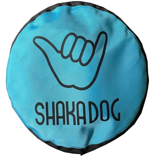 ZippyToss Interaktives Hundespielzeug für Hunde, Frisbee [fliegende Scheibe, Apportierspielzeug – schwimmt im Wasser & sicher auf den Zähnen], 22,9 cm Frisbee (Blau, 1, Count) von Shaka