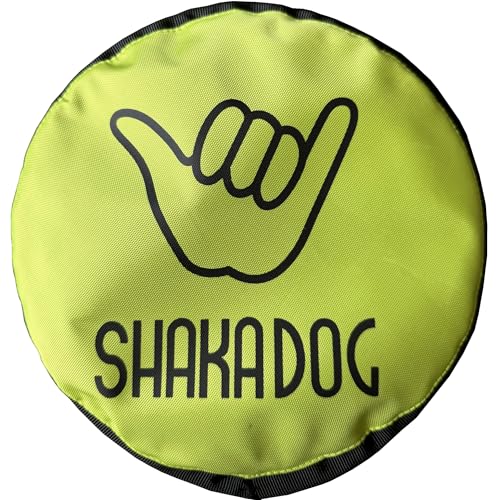 ZippyToss Interaktives Hundespielzeug für Hunde, Frisbee [fliegende Scheibe, Apportierspielzeug – schwimmt im Wasser & sicher auf den Zähnen], 22,9 cm Frisbee (Grün, 1, Count) von Shaka