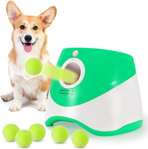 Ballwerfer for Hunde, Ballwurfmaschine for Hunde, Ballwerfer for Hunde, automatische Ballwurfmaschine, automatischer Futterautomat for Haustiere, automatisches Servieren (Color : Grass Green) von Shamdrea