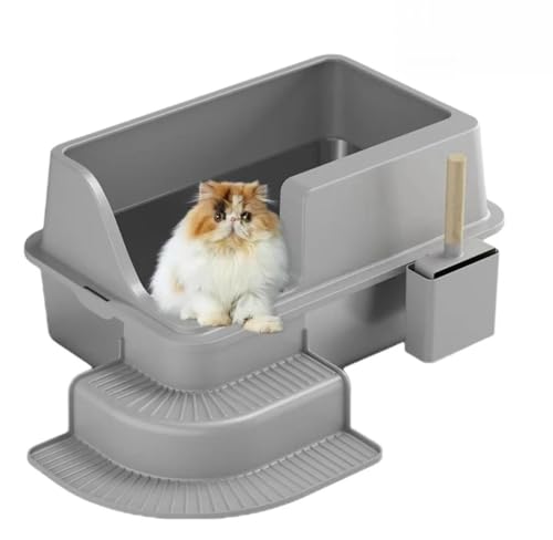 Shamdrea Katzentoilette aus Edelstahl, XL – ideal for große Katzen und Haushalte mit Mehreren Haustieren(A) von Shamdrea