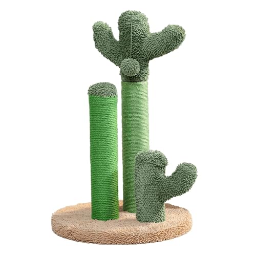 Kratzbaum in Kaktusform mit Ball – stabile Basis, verschleißfestes Sisalseil – halten Sie Ihre Katze im Haus aktiv und beschäftigt(Brown) von Shamdrea