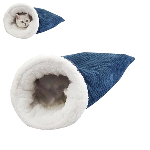 Katzen-Schlafsack, weicher Plüsch, großer Katzensack, Winter, gemütliches Katzenbett, 360°-Wickelung, bequemer Haustier-Kuschelsack für Katzen bis zu 6 kg von ShangEn