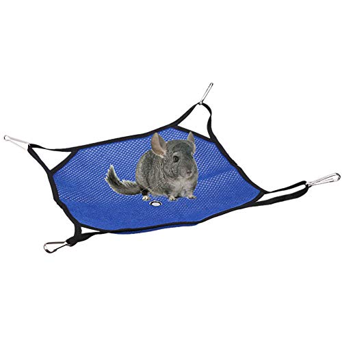 Einfaches Design Mesh-Hängematte Einfach zu lagernde Haustier-Hängematte, Hamster-Schaukel (blau) für Hamster Squirrel Dutch Pig(L(34*34cm)) von Shanrya