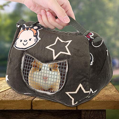 Hamster Outgoing Bag, Hamster Carrier Flannelette Atmungsaktive tragbare Blackish Pet Outside Bag, Meerschweinchen für kleine Haustiere(large) von Shanrya