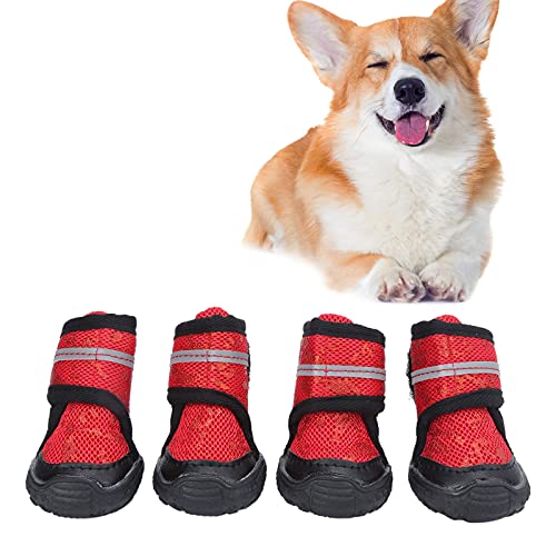 Haustierschuhe, weiche und elastische Einlegesohlen Hundeschuhe für kleine mittlere und große Hunde(rot, 70 Meter) von Shanrya