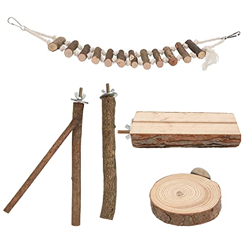 Holz-Vogelstangen-Set, Vogel-Barsch-Plattform-Set Sicher für Haustiere für Papageien für den Außenbereich für Zuhause für Vögel von Shanrya