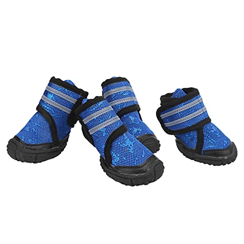 Hundeschuhe, einfach zu tragende, verarbeitete Haustierschuhe für kleine mittelgroße Hunde(Blau, 60 Meter) von Shanrya