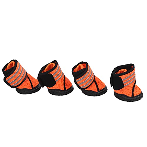 Hundeschuhe, einfach zu tragende, verarbeitete Haustierschuhe für kleine mittelgroße Hunde(Orange, 60 Meter) von Shanrya