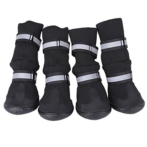 Ichiias 4Pcs/Set Dog Shoes wasserdichte Anti-Rutsch-Schutzstiefel für große Hunde(Blau XL) von Shanrya