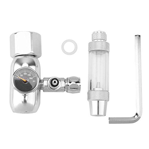 Ichiias Aquarium CO2 Druckregler Rückschlagventil Manometer Blasenzähler Mini Single Table(Silber) von Shanrya