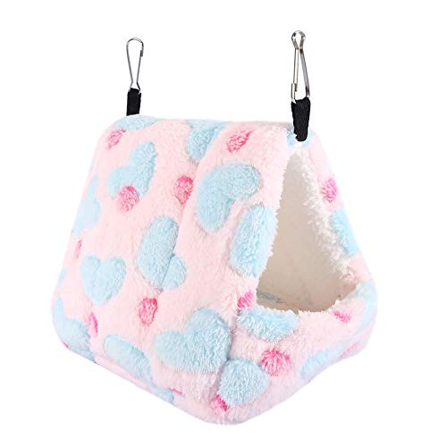 Pet Cage Winter Warmes Weiches Kleintierhausbett für Hängematten-Eichhörnchen Totoro-Kaninchen(14*12 cm -Rosa) von Shanrya