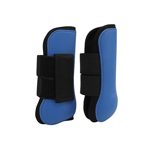 Pferdevorderstiefel, praktischer stoßfester, stoßdämpfender Pferdebeinschutz, flexibel zum Reiten zum Springen zum Training(Blaue Vorderbeine, L) von Shanrya