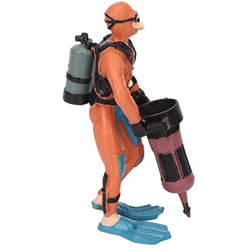 Shanrya Aquarium Diver Dekoration, Aquarium Dekoration Helle Farben Niedlich mit Schwimmender Kugel für Süßwasseraquarien (Orange) von Shanrya