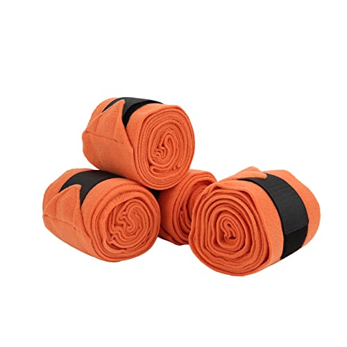 Shanrya Fleece Pferdebeinwickel, schützende atmungsaktive Selbstklebende Pferdebeinwickel warm zum Reiten zum Trainieren für das Training(Orange) von Shanrya