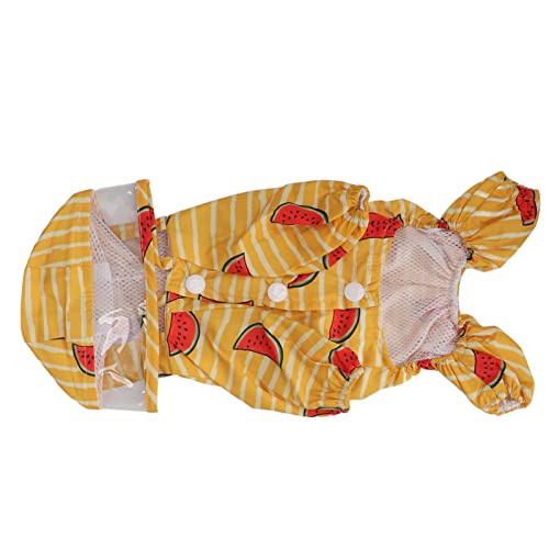 Shanrya Hunde-Regenmantel, Reflektierende Haustier-Hunde-Regenjacke mit Kapuze, Tragbar, Wassermelonenmuster, Winddicht, für Haustier für den Außenbereich (L) von Shanrya