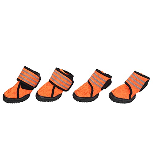 Shanrya Hundeschuhe, einfach zu tragende, verarbeitete Haustierschuhe für kleine mittelgroße Hunde(Orange, 50 Meter) von Shanrya