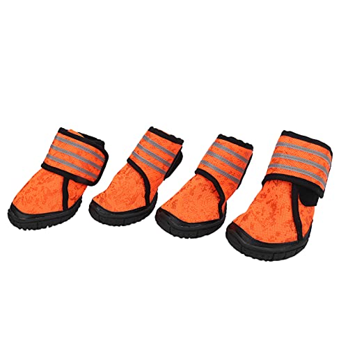 Shanrya Hundeschuhe, einfach zu tragende, verarbeitete Haustierschuhe für kleine mittelgroße Hunde(Orange, 70 Meter) von Shanrya