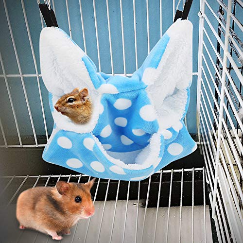 Shanrya Leicht zu reinigende Hamster-Hängematte, praktische Haustier-Hängematte, feine Flanell-Verarbeitung für kleine Hamster-Haustiere(Blue) von Shanrya