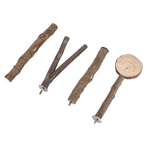 Vogelständer-Stick-Set, Stabiler Papageienständer-Stick-Plattform-Set umweltfreundliches Holz für Vögel von Shanrya