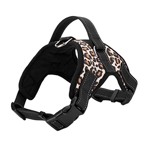 Shaoyao Hundegeschirr Für Große Hunde Anti Zug Geschirr No Pull Sicherheitsgeschirr Kleine Mittlere Brustgeschirr Dog Harness Weich Gepolstert Atmungsaktiv Kein Geschirr Leopard L von Shaoyao