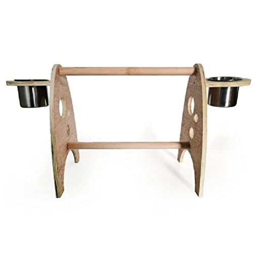 ShapeW Papagei Holz Barsch Vogel Holzständer Parrot Grinding Perch Table Platform Play Gym mit Feeder Dish Cup für Lovebird Papagei Holzbarsch Vögel von ShapeW