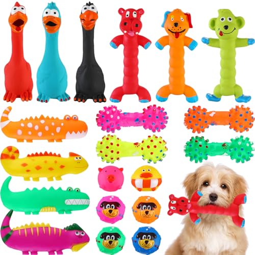 Shappy Quietschendes Latex-Welpenspielzeug, quietschendes Hundespielzeug, Gummi, kleine quietschende Bälle, Gummispielzeug, lustiges Tier für kleine, mittelgroße und große Haustiere, interaktives von Shappy