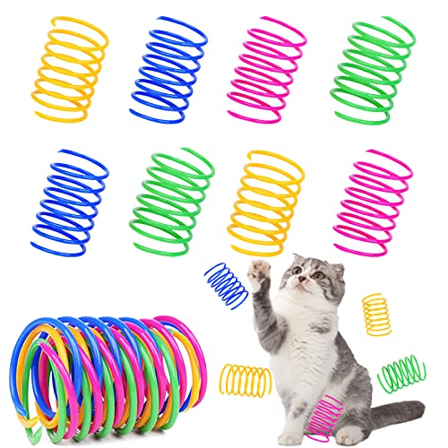 120 Pack Cat Spring Toy, Interactive Cat Toy for Indoor Cats Durable Plastic Coils Colorful Springs Cat Toys Active Healthy Fitness Play Coil Spiral Springs Kitten Toys for Swatting, Biting, Hunting von SharpCost