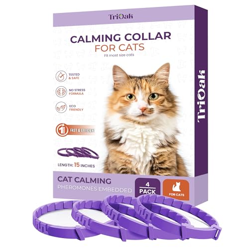 TriOak 3er Pack Beruhigendes Halsband für Katzen, Katzenberuhigungshalsband mit Pheromonen, Softes Stoffmaterial, Efficient Stress- und Angstlösung für Katzen aller Altersstufen von TriOak