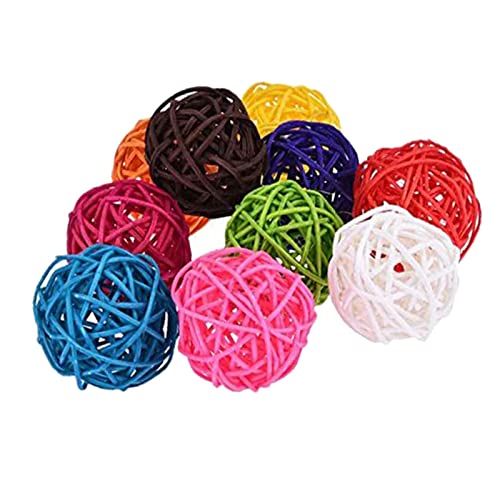 Sharplace 10 /Packung 3 cm/4 cm Rattankugeln Vogel Kauspielzeug DIY Spielzeug (Farbe Sortiert), 3 cm von Sharplace