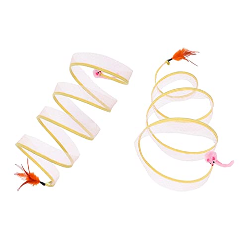 2pcs Cat Tunnel Tube Collapsible Toy with Feather Small Pets Kitten von Sharplace