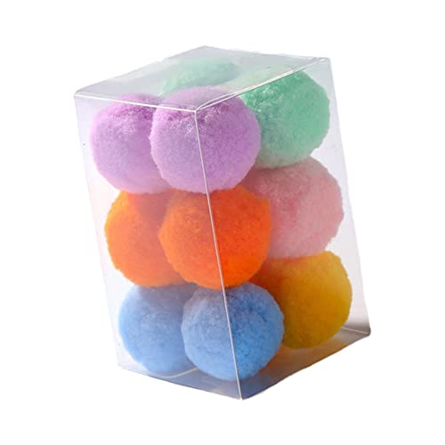 Sharplace 3X 12 STÜCKE Katzenspielzeug Bälle 3,5 cm, Elastischer Katzenball, Bommelball, Buntes Kätzchenspielzeug, Haustierspielzeug, Plüschkratzbälle, von Sharplace