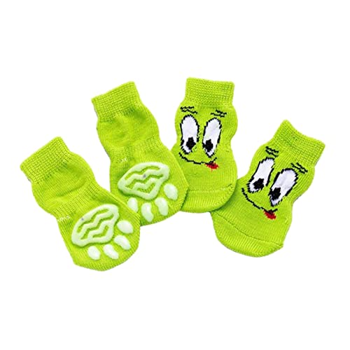 Sharplace 6X 4 Niedliche Katze Hündchen Hund Socken Pfotenschutz, S Grün von Sharplace