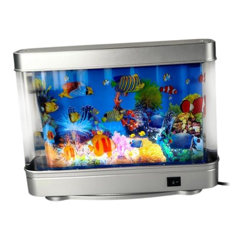 Sharplace Aquarium-Stimmungslampe, Mini Aquarium Dekorative Nachtlicht, künstliche Tropische Landschaft, Fake Aquarium Spielzeug Fish Tank für Office Heim Schlafzimmer Desktop Dekoration, Stil b von Sharplace