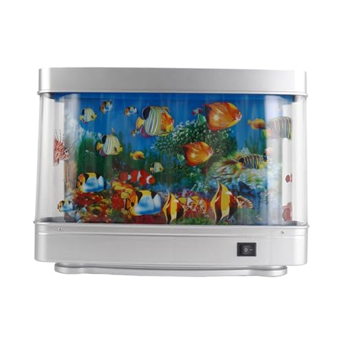 Sharplace Aquarium-Stimmungslampe, Mini Aquarium Dekorative Nachtlicht, künstliche Tropische Landschaft, Fake Aquarium Spielzeug Fish Tank für Office Heim Schlafzimmer Desktop Dekoration von Sharplace