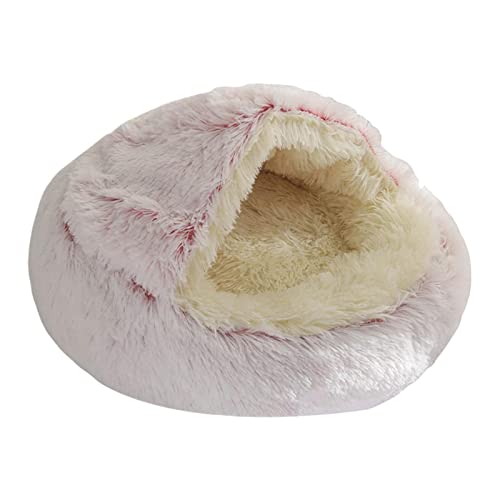 Sharplace Gemütliches Haustierbett mit Kapuze für Katzen und Hunde - Weiches Nest für erholsamen Schlaf, Rosa 40cm von Sharplace