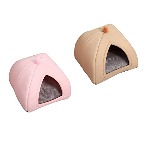 Sharplace Gemütliches Tierbett für Hunde - Kuschelhöhle mit Plüsch, Rosa Mittelbraun Mittel von Sharplace