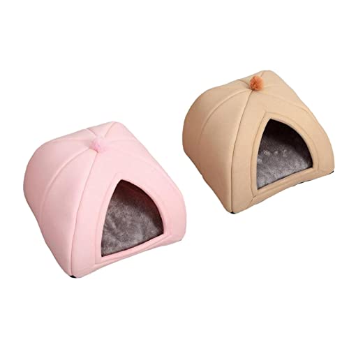 Sharplace Gemütliches Tierbett für Hunde - Kuschelhöhle mit Plüsch, Rosa groß braun mittel von Sharplace