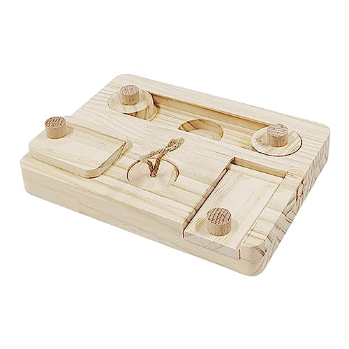 Sharplace Hamster-Futtersuchspielzeug, Spielzeug, Kaninchen-Kauspielzeug für Kaninchen, Futter-Futtersuchspielzeug, Futtersuchspielzeug für Kleintiere aus Holz, Stil z von Sharplace