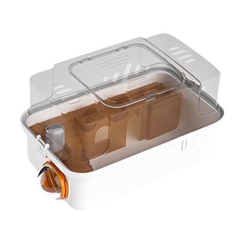 Sharplace Hamsterkäfig, Haus, transparent, großer Belüftungslebensraum, Kleintierkäfig für Kleintiere, Kurzkopfgleitbeutler, Rennmäuse, Häschen, Meerschweinchen, Orange von Sharplace