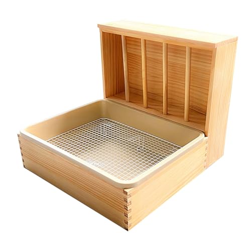 Sharplace Hasentoilette, Heu-Futtertrog aus Holz, Katzentoilette, Heuhalter, Gestell, Kaninchen-Futterbox, platzsparend für Meerschweinchen, groß Sharplace Hasentoilette, Heu-Futtertrog aus Holz, Katzentoilette, Heuhalter, Gestell, Kaninchen-Futterbox, platzsparend für Meerschweinchen, groß von Sharplace