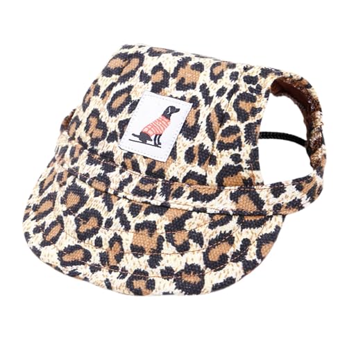 Sharplace Hunde-Baseballkappe, Hundemütze, Haustier-Hundezubehör, Teddymütze, Hunde-Schirmmütze für Welpen, kleine und mittelgroße Hunde, Outdoor-Aktivitäten, Leopard S von Sharplace