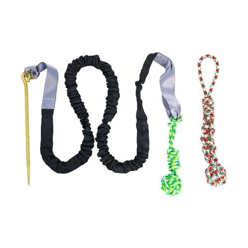 Sharplace Hunde-Kauseil-Spielzeug, Tauziehen-Seilspielzeug für Hunde, das an Bäumen hängt, Hundespielzeug, langlebiges Hänge-Bungee für kleine, mittelgroße und, Schwarz von Sharplace