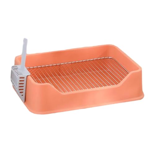 Sharplace Hundetoilette, Käfig, Katzentoilette, Pinkelpfanne, Tablett, Häschen-Bettpfanne mit Löffel, Hunde-Töpfchen-Tablett für Frettchen, Welpen, Orange von Sharplace