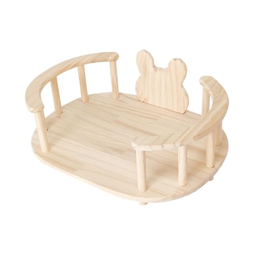 Sharplace Kaninchenbett aus Holz, Hasenkäfig, stabil, erhöht, einfach zu montieren, Schlafplatz für kleine Tiere für Meerschweinchen, Welpen, Kaninchen, Oval von Sharplace