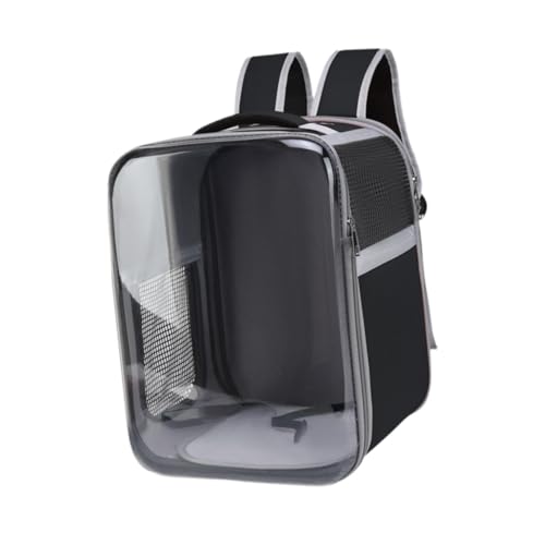 Sharplace Katzen-Rucksack, Bequeme, durchsichtige Vorderseite -Seitenfenster, Faltbarer Hunde-Reise-Rucksack zum Wandern, Outdoor-Aktivitäten, Schwarz von Sharplace