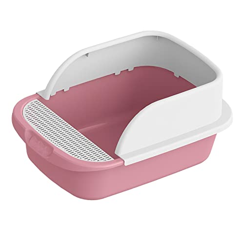 Sharplace Katzentoilette Reisetoilette Langlebiger, halbgeschlossener, spritzwassergeschützter Sandkasten für Kätzchen, Rosa52cmx36cmx21,5cm von Sharplace