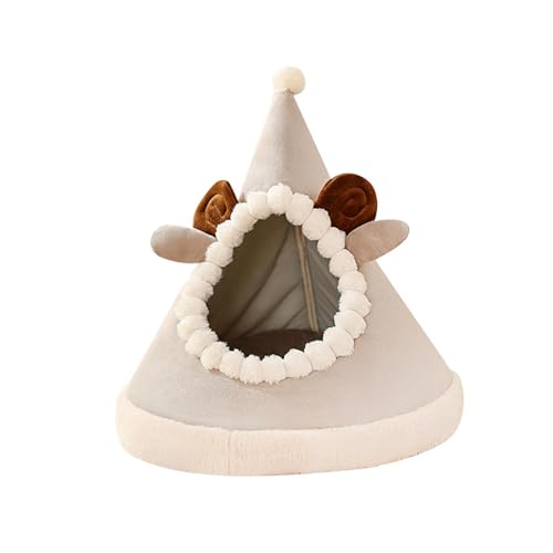 Sharplace Katzenzelthaus, Hundekatzenbett aus Plüsch mit weichem Ball, gemütliches Indoor-Kätzchen-Katzen-Haustierzelt für Indoor-Katzen, Bodenwelpen, Schaf von Sharplace