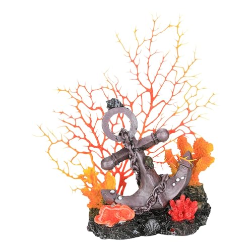 Sharplace Korallenriff-Ornament-Statue, Aquarium-Landschaft, farbenfrohe Heimdekoration, 15,7 x 8,4 x 28 cm, lebensechte Mehrzweck-Harzskulptur von Sharplace