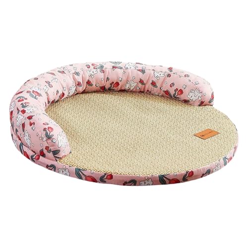 Sharplace Kühlendes Hundebett, selbstkühlendes Pad, Sommer-Haustiermatte mit Kissen, Hundekühlmatte, Sommer-Haustierschlafmatte für Reisende Katzen, Heimhunde, Pink von Sharplace